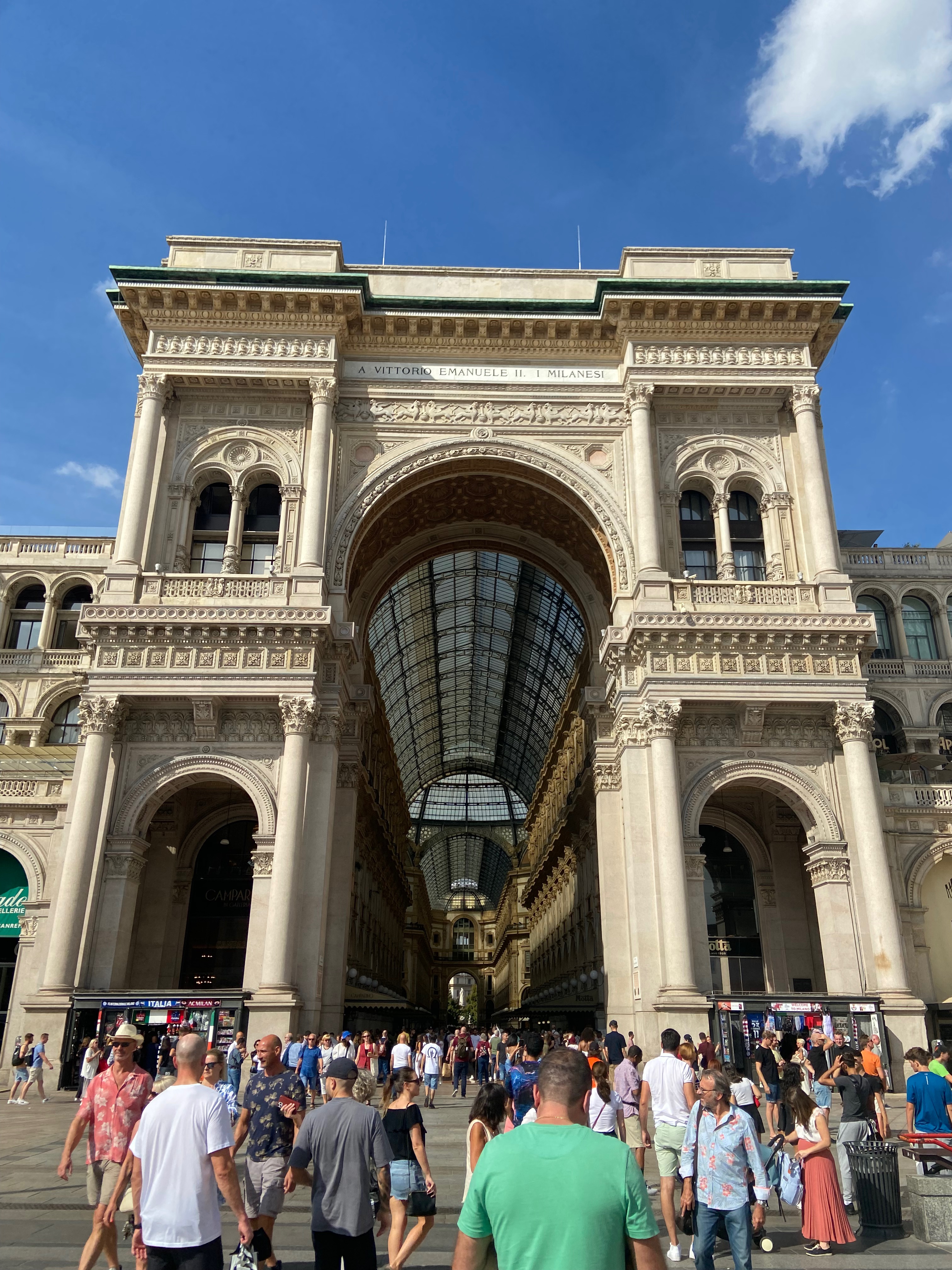 Looking into the shopping arcade from the outside.