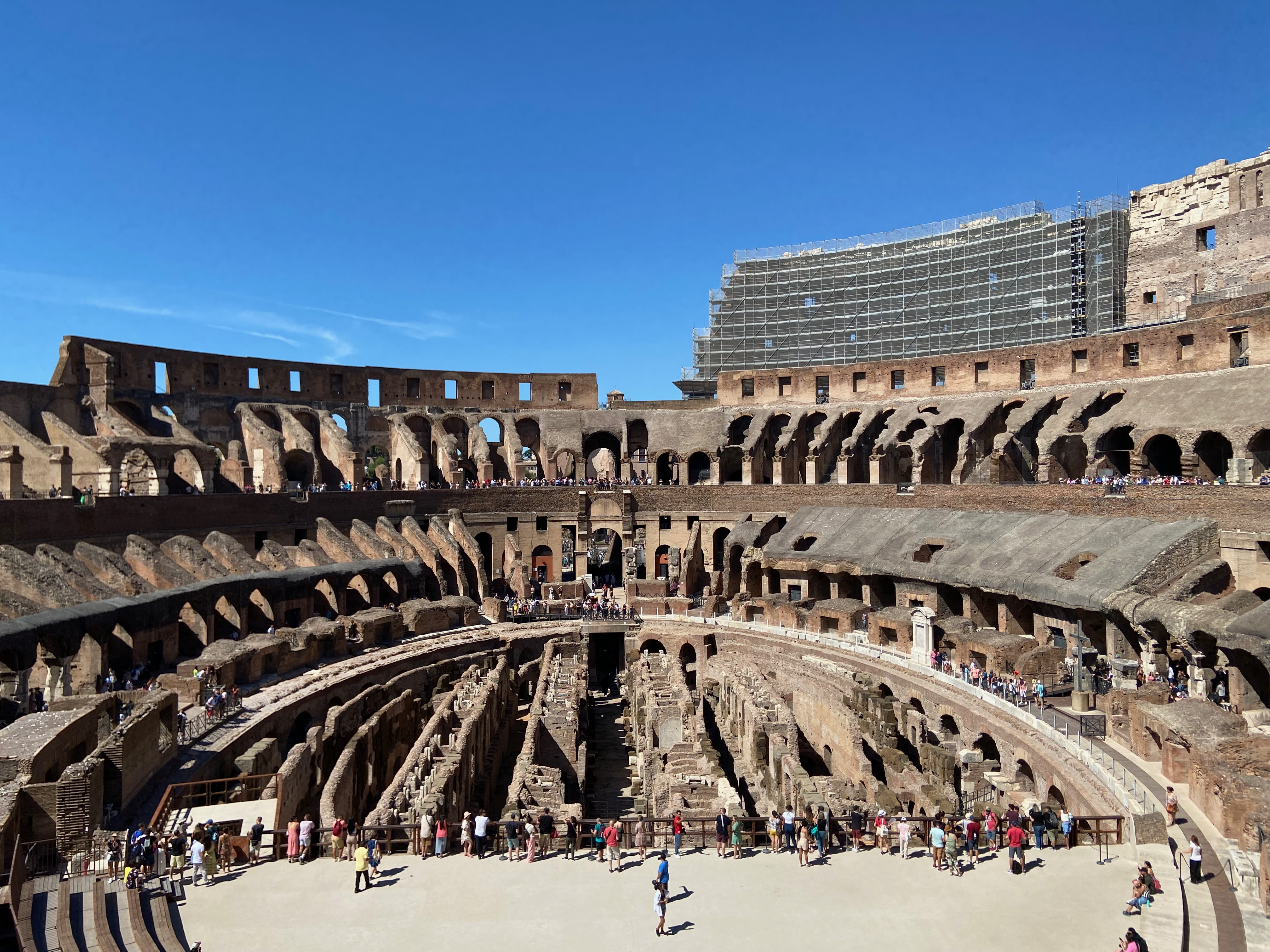 Inside the Colloseum looking at it straight on.