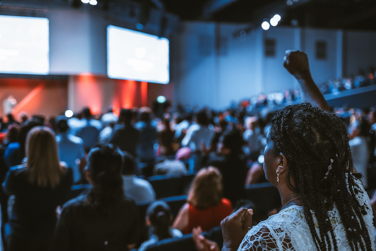 A photo of a conference