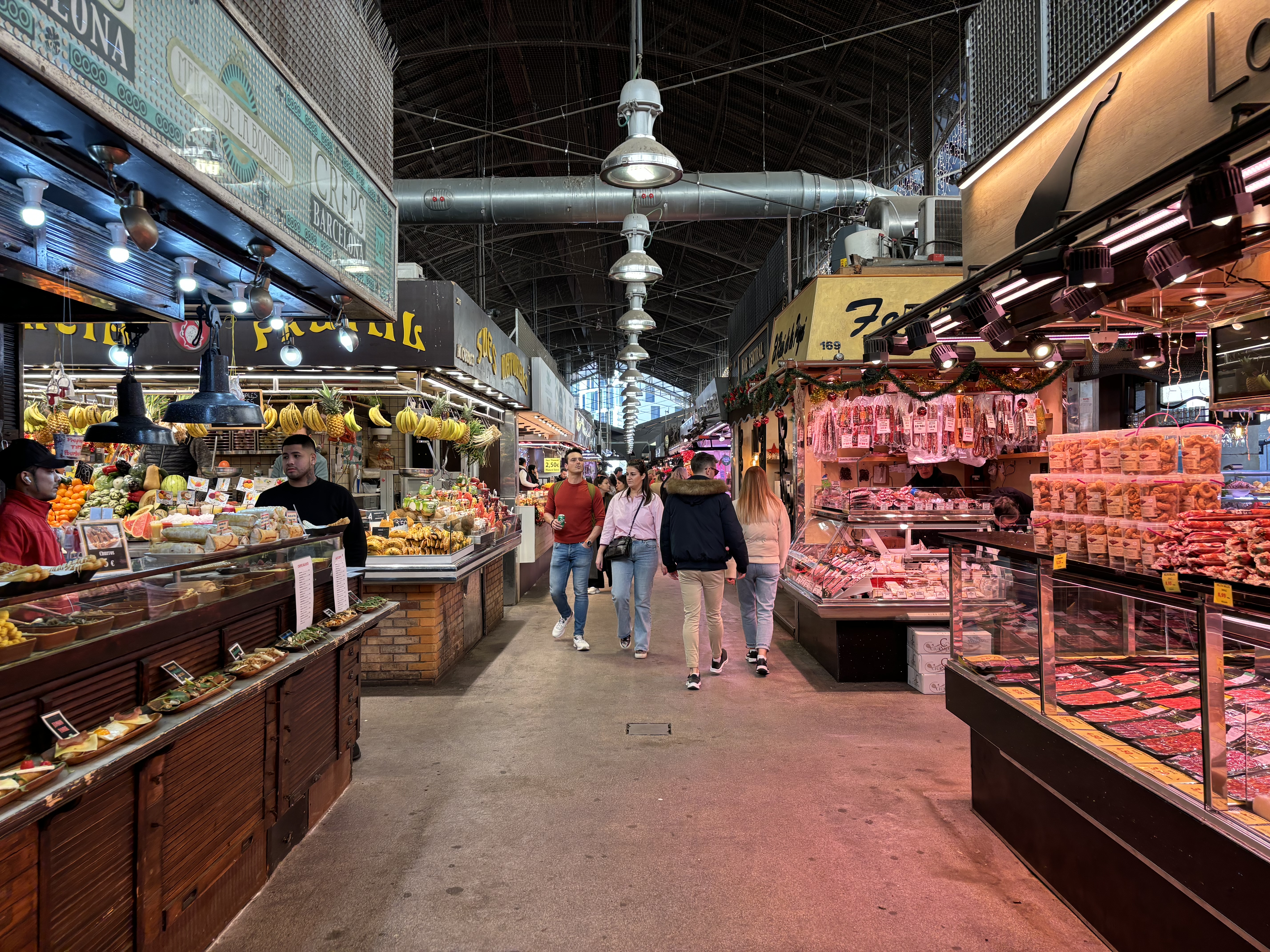 Inside the Mercado de la Boqueria.