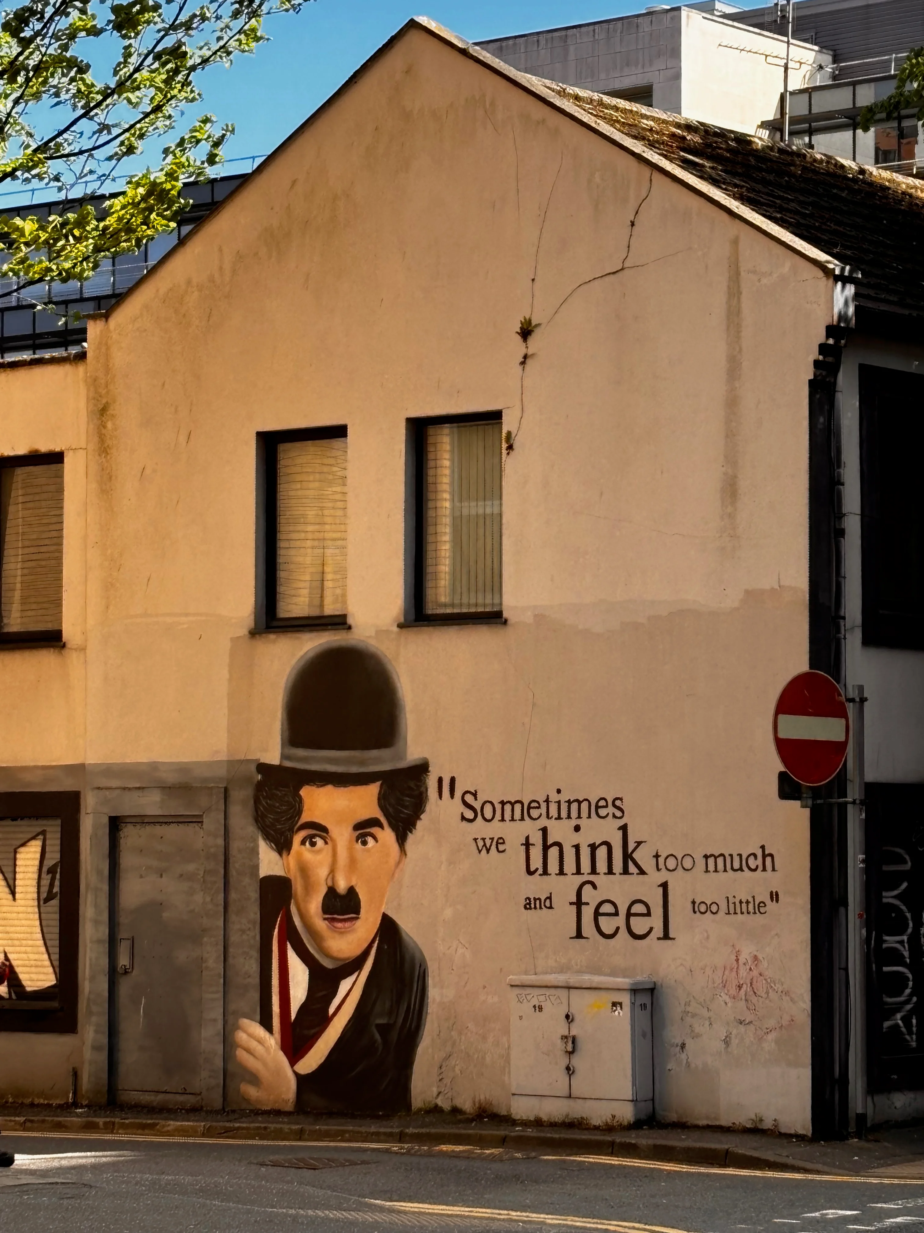 Charlie Chaplin mural.