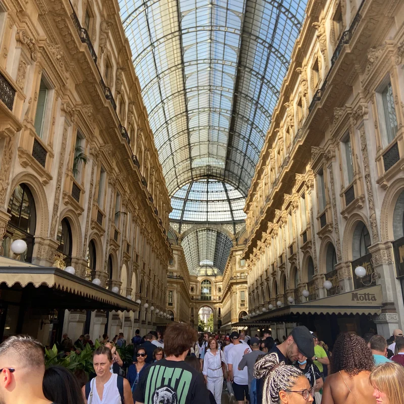 At the front of the shopping arcade.