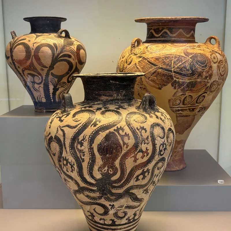 Three Greek Vases.