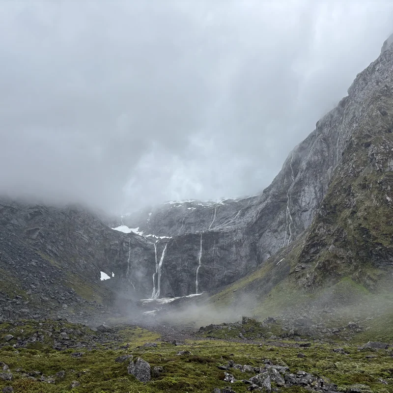Waterfalls fall down the cliff, Picture 2.