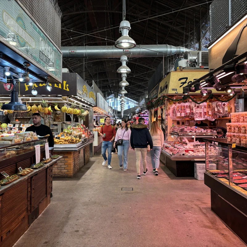 Inside the Mercado de la Boqueria.