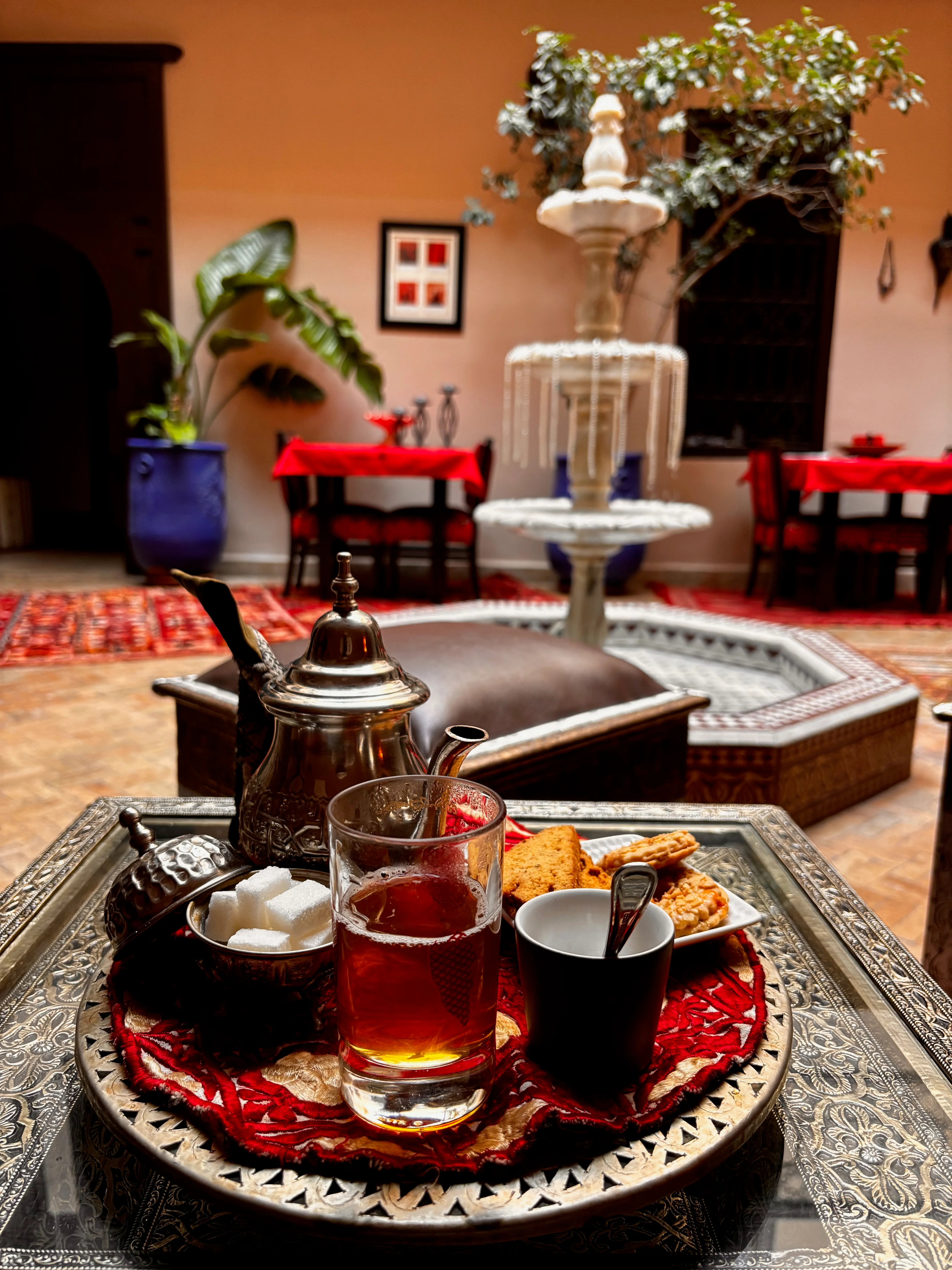 A view of the Riad and tea.