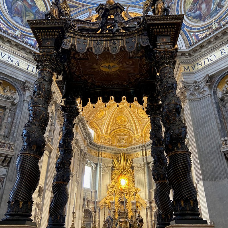 A closer view of the altar of St. Peter's Basilica.