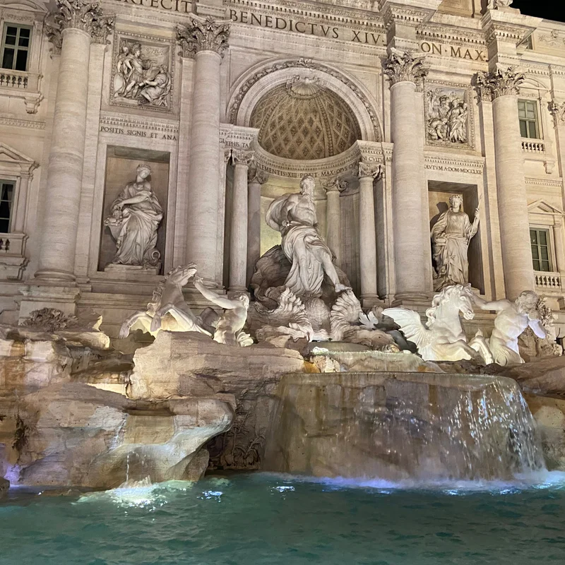 Trevi Fountain at night.