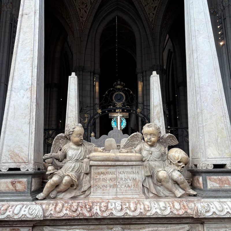 Inside the cathedral but this time focused on a statue.