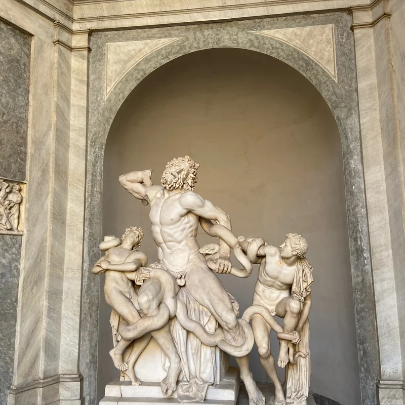 Famous statue within the Vatican museum.