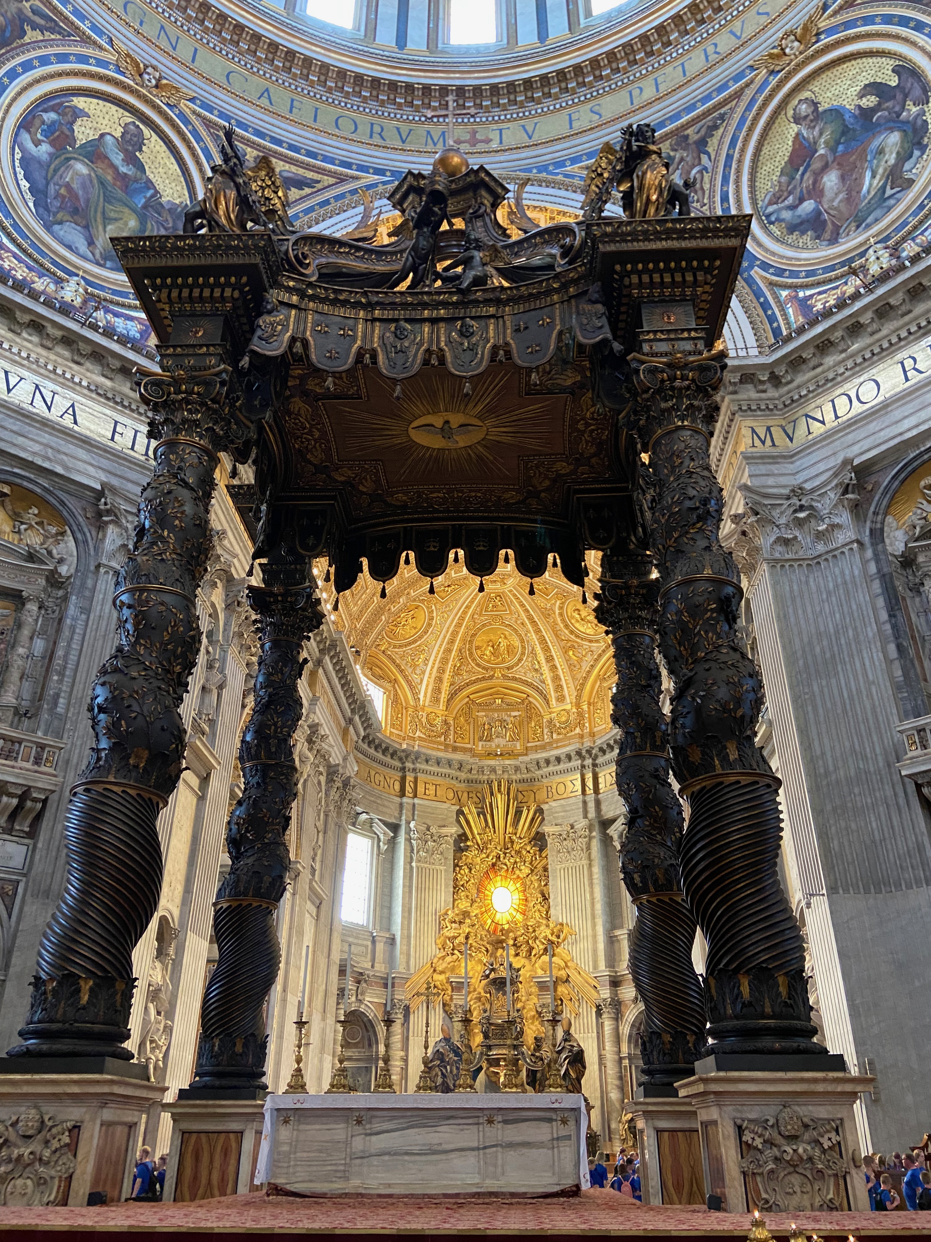 A closer view of the altar of St. Peter's Basilica.
